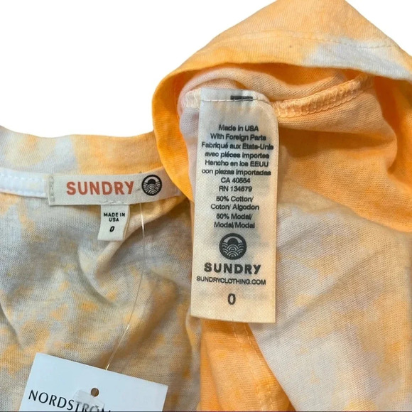 Sundry Orange Tie Dye Racerback Tank Top XS - Picture 3 of 3
